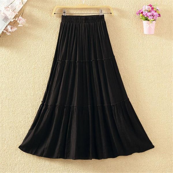 skirts skirt medium length linen solid color long large size literature and art female small fresh big a-line, Black
skirts skirt medium length linen solid color long large size literature and art female small fresh big a-line, Black