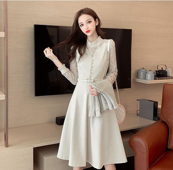 autumn winter 2 piece set womens dresses turtleneck knitted shawl cloak woolen patchwork lace button suit, White
autumn winter 2 piece set womens dresses turtleneck knitted shawl cloak woolen patchwork lace button suit, White