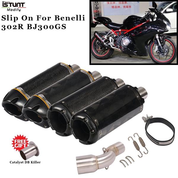 motorcycle exhaust system carbon fiber muffler escape middle link pipe with moveable catalytic db killer for benelli 302r bj300gs
motorcycle exhaust system carbon fiber muffler escape middle link pipe with moveable catalytic db killer for benelli 302r bj300gs