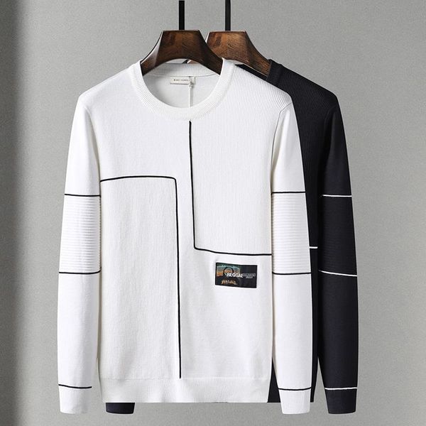 men's sweaters harajuku men 2021 fall winter korean round neck casual sweater fashion trend long-sleeved comfortable, White;black
men's sweaters harajuku men 2021 fall winter korean round neck casual sweater fashion trend long-sleeved comfortable, White;black