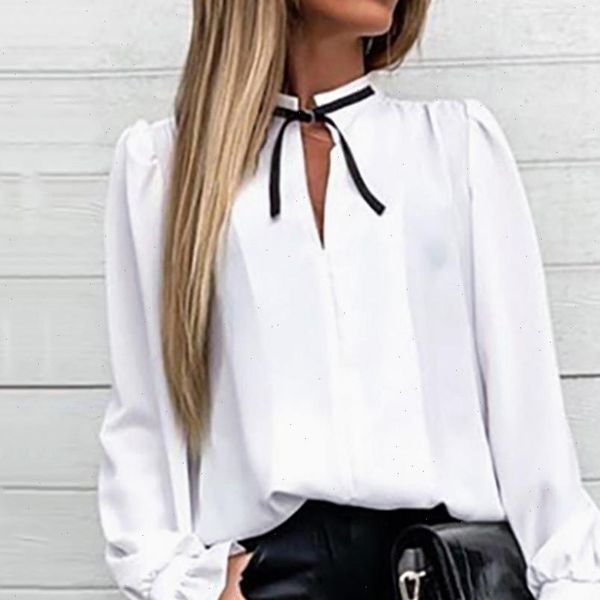 women autumn shirts fashion korean nbsp chiffon blouse v neck solid ruffles cuff tied shirt long sleeve blusas mujer de, White
women autumn shirts fashion korean nbsp chiffon blouse v neck solid ruffles cuff tied shirt long sleeve blusas mujer de, White