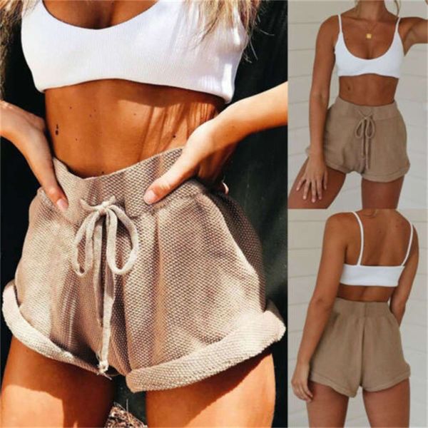 women high waist tie belt shorts bottoms summer loose trousers pants, White;black
women high waist tie belt shorts bottoms summer loose trousers pants, White;black