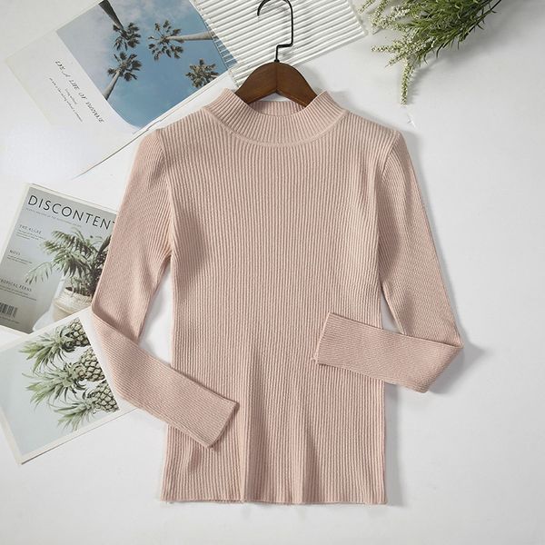 autumn and winter half turtleneck sweater ladies pullover long-sleeved solid color slim knit bottoming shirt, White;black
autumn and winter half turtleneck sweater ladies pullover long-sleeved solid color slim knit bottoming shirt, White;black