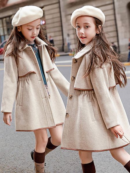 children's coat winter kid girls long trench autumn warm woolen coat overcoat cute cotton padding thick baby girl outerwear jacket kids, Blue;gray
children's coat winter kid girls long trench autumn warm woolen coat overcoat cute cotton padding thick baby girl outerwear jacket kids, Blue;gray