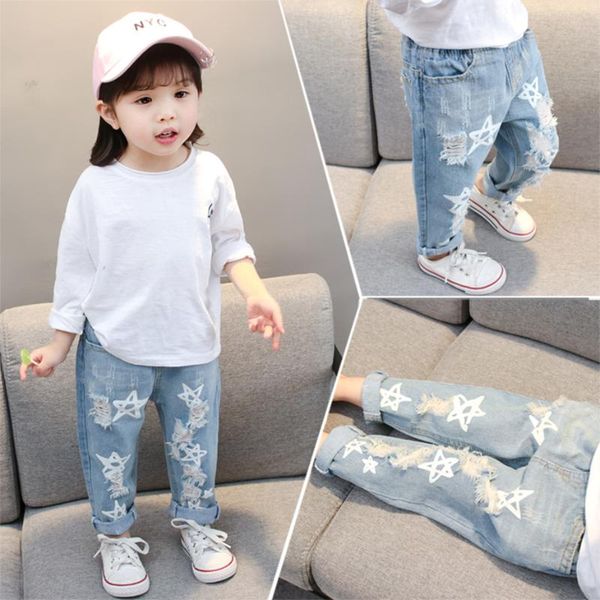 jeans baby girls star print pants for elastic waist kids with hole autumn novelty clothes infant, Blue
jeans baby girls star print pants for elastic waist kids with hole autumn novelty clothes infant, Blue