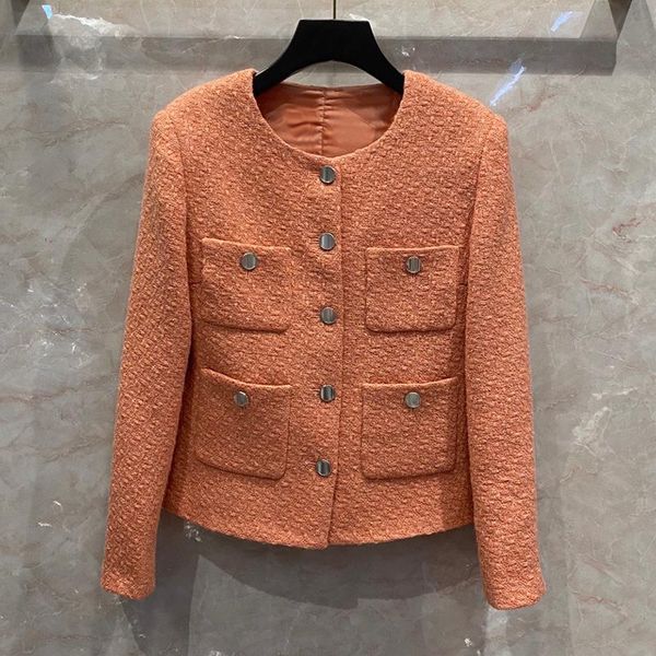 women's jackets solid pink orange fashion wool tweed jacket women outerwear long sleeve casual four pockets coats lady 2021 aut, Black;brown
women's jackets solid pink orange fashion wool tweed jacket women outerwear long sleeve casual four pockets coats lady 2021 aut, Black;brown