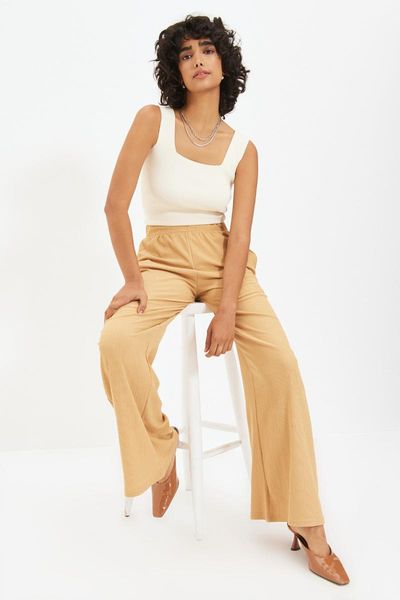 women's pants & capris trendyol wide leg gossamer knitting twoaw22pl0235, Black;white
women's pants & capris trendyol wide leg gossamer knitting twoaw22pl0235, Black;white