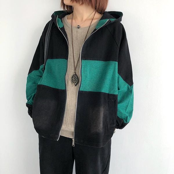 women's jackets hooded women denim 2021 winter autumn contrast color loose long-sleeved cardigan casual coat, Black;brown
women's jackets hooded women denim 2021 winter autumn contrast color loose long-sleeved cardigan casual coat, Black;brown