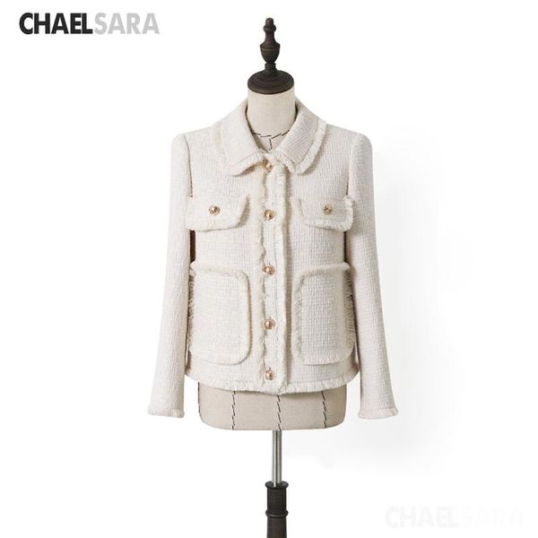 women's jackets womens beige tweed solid coats spring long sleeve elegant tassel single breasted outerwear, Black;brown
women's jackets womens beige tweed solid coats spring long sleeve elegant tassel single breasted outerwear, Black;brown