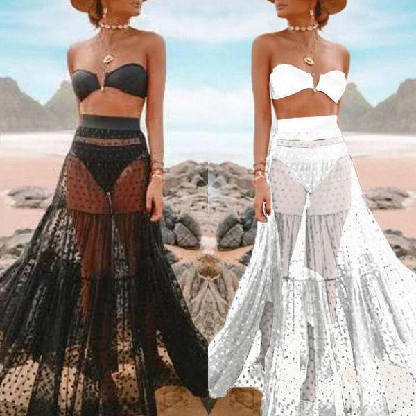 style women swimwear bikini cover up sheer beach maxi wrap skirt sarong pareo black dress vintage women's, White;black
style women swimwear bikini cover up sheer beach maxi wrap skirt sarong pareo black dress vintage women's, White;black