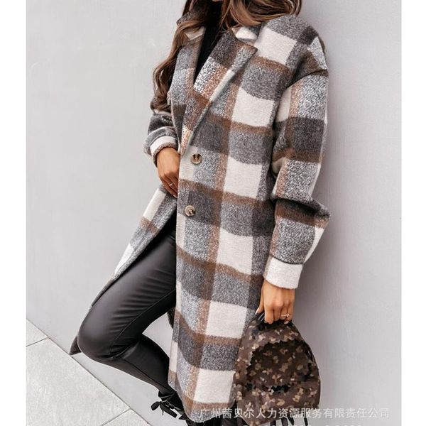 women's wool & blends wepbel plaid printed shirt coat mid-length outwear long sleeve jackets women autumn loose trench, Black
women's wool & blends wepbel plaid printed shirt coat mid-length outwear long sleeve jackets women autumn loose trench, Black