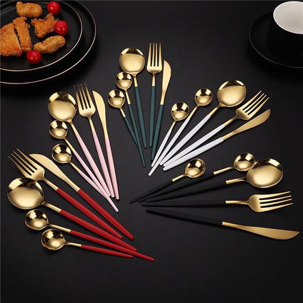 dinnerware sets 4pcs/set gold silver stainless steel cultery set knife spoon fork wedding party favors tableware kit kitchen flatware
dinnerware sets 4pcs/set gold silver stainless steel cultery set knife spoon fork wedding party favors tableware kit kitchen flatware