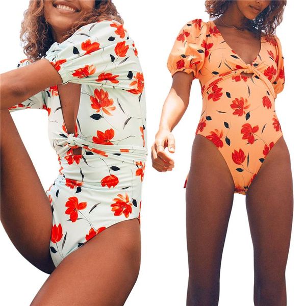 fashion women's swimsuit, flower print v-neck short sleeve lace-up bodysuit suit for swimming vacation beach two-piece suits
fashion women's swimsuit, flower print v-neck short sleeve lace-up bodysuit suit for swimming vacation beach two-piece suits
