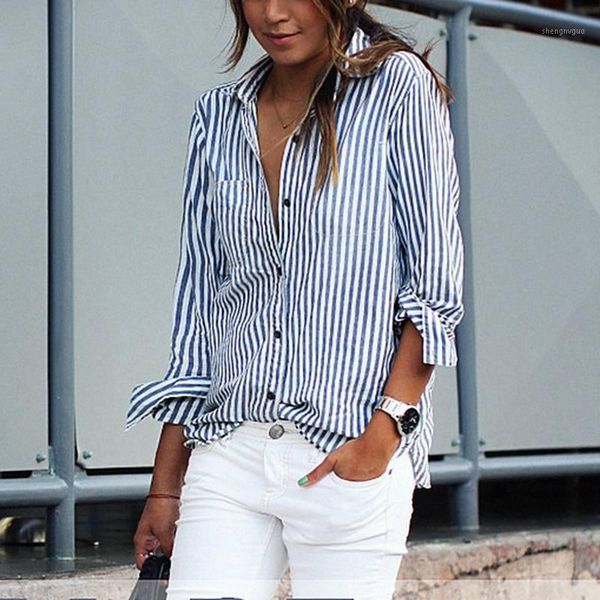 women's blouses & shirts lasperal women striped long sleeve shirt turn-down collar loose blusas femme autumn fall casual tee plus, White
women's blouses & shirts lasperal women striped long sleeve shirt turn-down collar loose blusas femme autumn fall casual tee plus, White