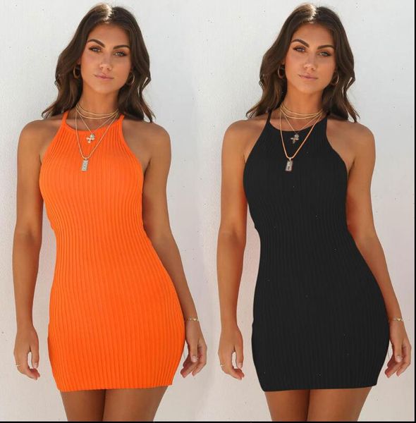 summer women dress casual sleeveless halter black orange short mini bodycon party beach dresses sundress, Black;gray
summer women dress casual sleeveless halter black orange short mini bodycon party beach dresses sundress, Black;gray