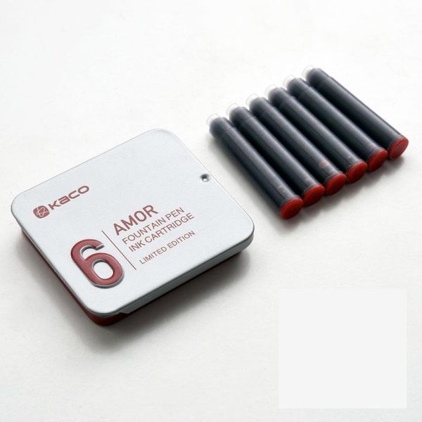 12pcs red green brown lake-blue ink cartridge kaco limited edtion portable fountain pen cartridges with metal box pens
12pcs red green brown lake-blue ink cartridge kaco limited edtion portable fountain pen cartridges with metal box pens