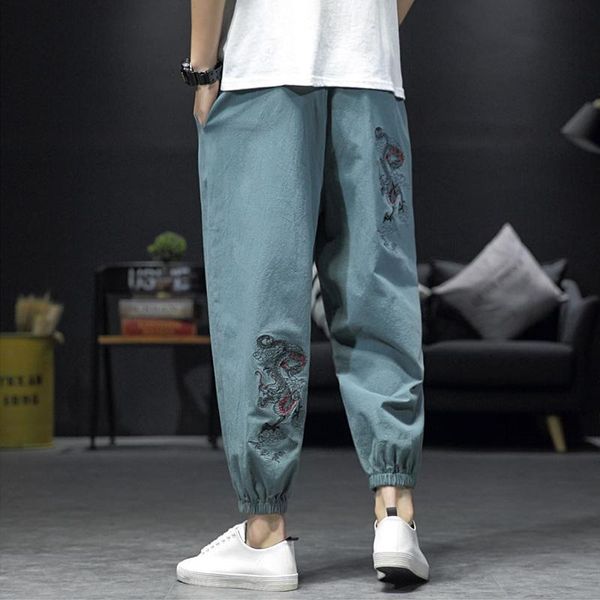 men's spring autumn cotton linen ankle-length loose trousers embroidery casual harem pants m2, Black
men's spring autumn cotton linen ankle-length loose trousers embroidery casual harem pants m2, Black