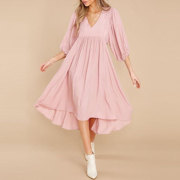 casual dresses spring summer women's solid dress elegant v-neck pleated stitching high waist midi outfit fashion commuter ruffle vestid, Black;gray
casual dresses spring summer women's solid dress elegant v-neck pleated stitching high waist midi outfit fashion commuter ruffle vestid, Black;gray