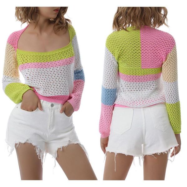 women's sweaters women hollow out square neck crochet knit sweater pullover y2k crop long sleeve blouse knitwear streetwear, White;black
women's sweaters women hollow out square neck crochet knit sweater pullover y2k crop long sleeve blouse knitwear streetwear, White;black