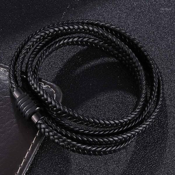 charm bracelets black multilayer braided men stainless steel leather bangles with charms magnetic buckle jewellery as a birthday present bb1, Golden;silver
charm bracelets black multilayer braided men stainless steel leather bangles with charms magnetic buckle jewellery as a birthday present bb1, Golden;silver