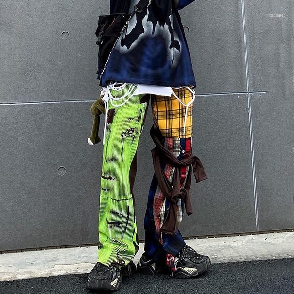 men's pants uncledonjm hip hop plaid men ins irregular casual patchwork fashion streetwear trousers t2-a0021, Black
men's pants uncledonjm hip hop plaid men ins irregular casual patchwork fashion streetwear trousers t2-a0021, Black