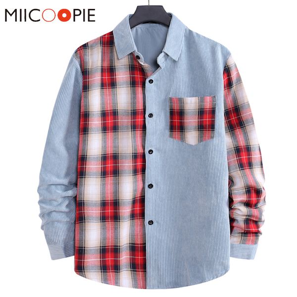 corduroy shirt men 2020 autumn causal patchwork plaid long sleeve hombre shirts couple clothes chemise, White;black
corduroy shirt men 2020 autumn causal patchwork plaid long sleeve hombre shirts couple clothes chemise, White;black