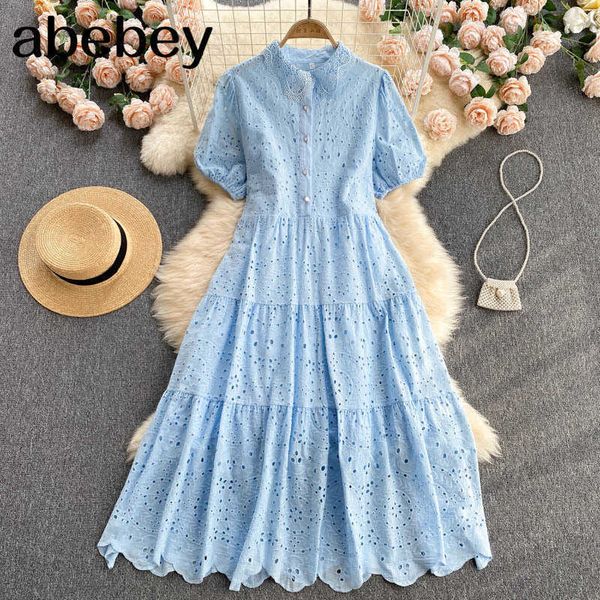 women hollow korean dress puff sleeve o neck casual loose a-line dresses summer bohemian vacation long sundress 210715, Black;gray
women hollow korean dress puff sleeve o neck casual loose a-line dresses summer bohemian vacation long sundress 210715, Black;gray