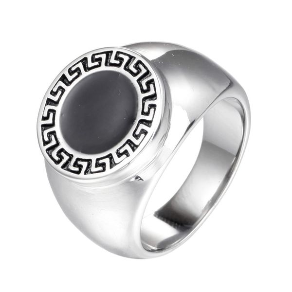 delicate ring jewelry personality men's titanium steel round, Silver 
delicate ring jewelry personality men's titanium steel round, Silver