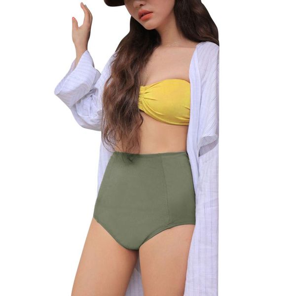 fashion women's solid color 2pcs bikini suit strapless low neck bustier high waist triangle bottoms for beach swimming swimwear, White;black
fashion women's solid color 2pcs bikini suit strapless low neck bustier high waist triangle bottoms for beach swimming swimwear, White;black