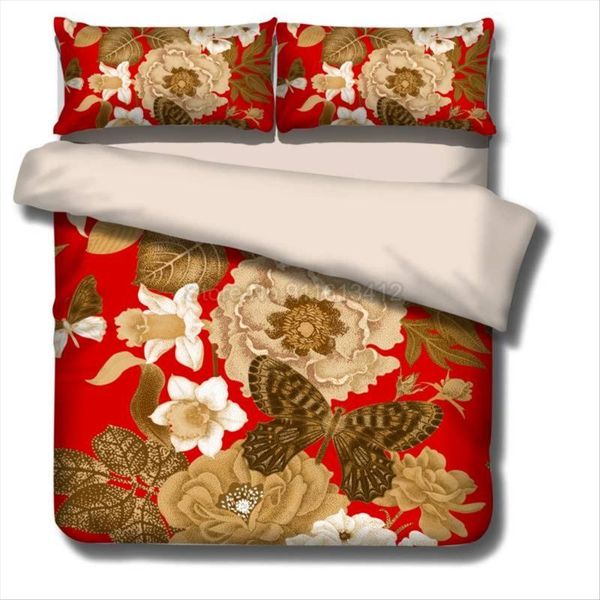 bedding sets golden flower 3d digital printing custom set 3 pieces single double duvet cover home textile red bedspread
bedding sets golden flower 3d digital printing custom set 3 pieces single double duvet cover home textile red bedspread