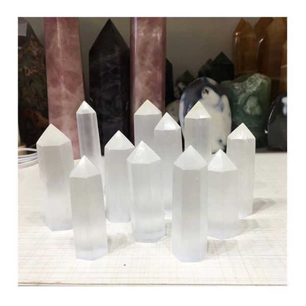 decorative objects & figurines natural healing stone hand carved white selenite tower point crystal wand for decoration
decorative objects & figurines natural healing stone hand carved white selenite tower point crystal wand for decoration