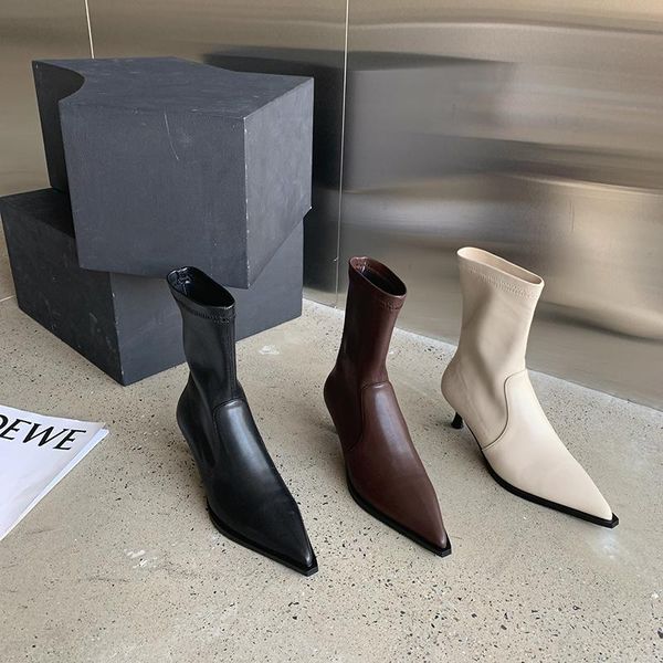 boots stretch for women pointed toe solid color black/brown/beige slip on high heels comfortable winter autumn sock brown
boots stretch for women pointed toe solid color black/brown/beige slip on high heels comfortable winter autumn sock brown