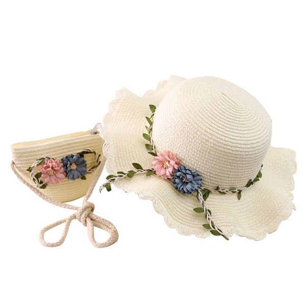 wide brim hats hat and bag set 2021 child summer straw 2-6y female baby girls matching korean sun shade flower pot beach, Blue;gray
wide brim hats hat and bag set 2021 child summer straw 2-6y female baby girls matching korean sun shade flower pot beach, Blue;gray