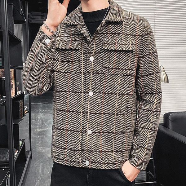 men's jackets autumn and winter jacket fashion quilted lapel woolen coat slim casual plus size clothing, Black;brown
men's jackets autumn and winter jacket fashion quilted lapel woolen coat slim casual plus size clothing, Black;brown