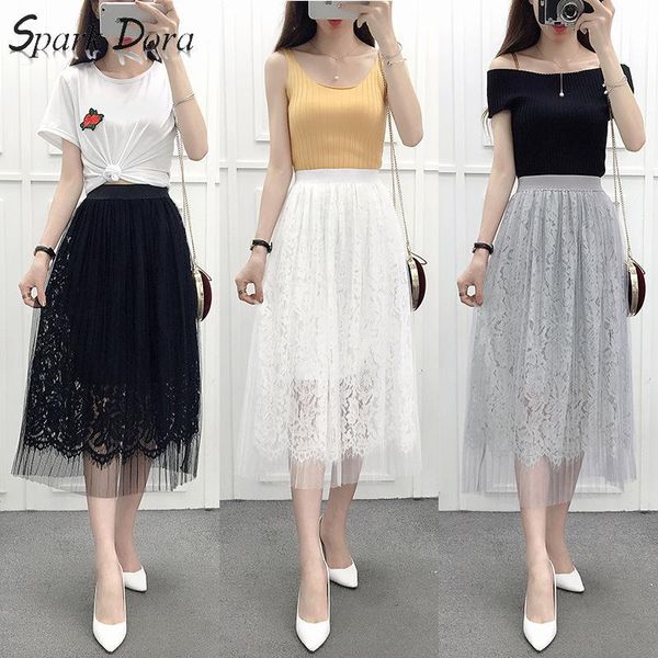 skirts sparkdora high waist gauze puff skirt medium length 2021 spring summer style simple versatile fairy lace, Black
skirts sparkdora high waist gauze puff skirt medium length 2021 spring summer style simple versatile fairy lace, Black