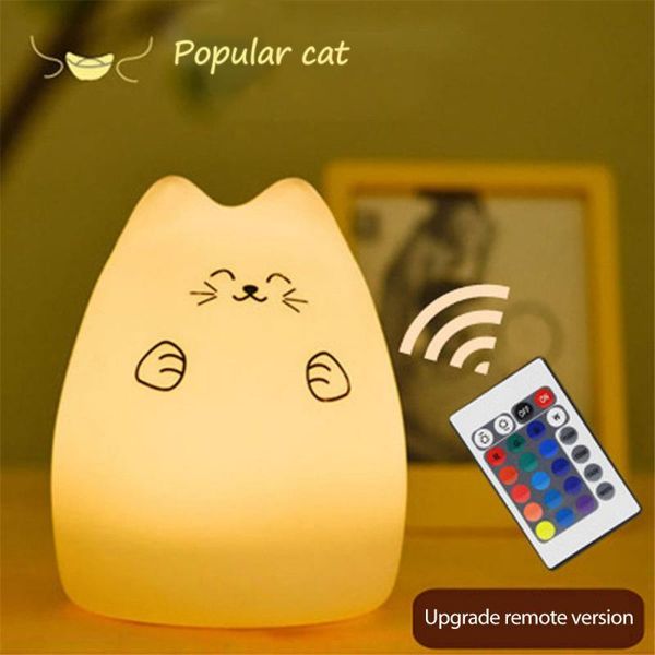 night lights remote control cartoon little cute cat silicone lamp colorful color changing kid's room atmospheric light rechargeable
night lights remote control cartoon little cute cat silicone lamp colorful color changing kid's room atmospheric light rechargeable