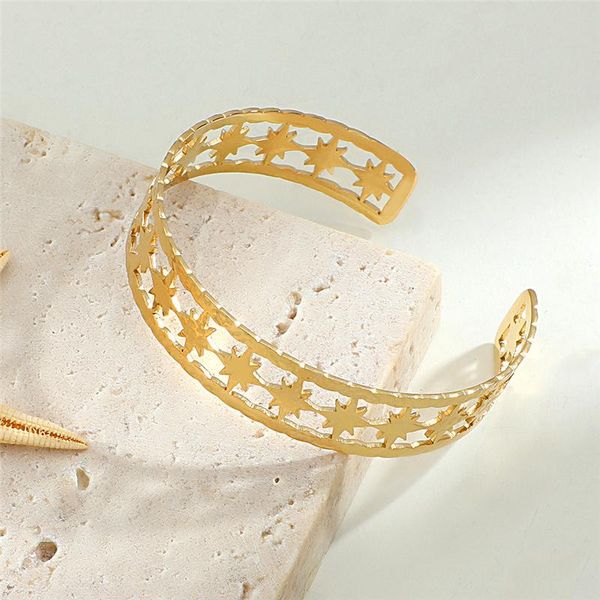 bangle stainless steel women's hand bracelets geometry hollow cuff bangles gold silver color wrist chain exquisite jewelry accessories, Black
bangle stainless steel women's hand bracelets geometry hollow cuff bangles gold silver color wrist chain exquisite jewelry accessories, Black