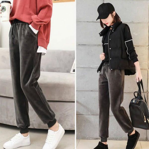 women's pants & capris 2021 pleuche winter warm women large size velvet solid high waisted leisure sports womens harem pant korean trou, Black;white
women's pants & capris 2021 pleuche winter warm women large size velvet solid high waisted leisure sports womens harem pant korean trou, Black;white