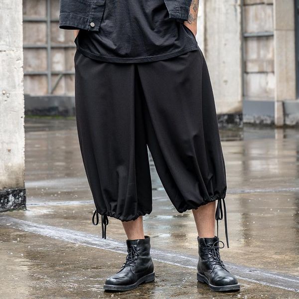 men's pants black trousers with drawstring design yamamoto style loose straight leg nine point slacks
men's pants black trousers with drawstring design yamamoto style loose straight leg nine point slacks
