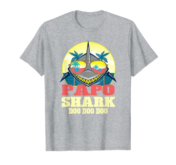 papo shark men tee. doo doo doo t-shirt, White;black