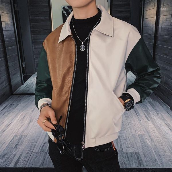hip hop leather jacket men windbreaker retro streetwear color block patchwork jackets coat casual spring autumn harajuku, Black;brown
hip hop leather jacket men windbreaker retro streetwear color block patchwork jackets coat casual spring autumn harajuku, Black;brown