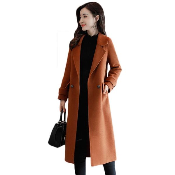 women's wool & blends 2021 autumn winter women long woolen jacket fashion double-breasted solid color sleeve coat female plus size is60, Black
women's wool & blends 2021 autumn winter women long woolen jacket fashion double-breasted solid color sleeve coat female plus size is60, Black