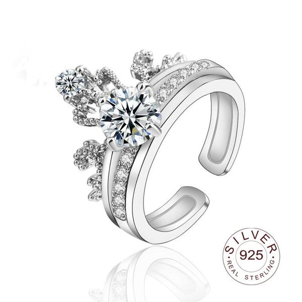 cluster rings pure 925 sterling silver solitaire ring crown women with zircon eternity wedding engagement jewelry gift adjustable, Golden;silver
cluster rings pure 925 sterling silver solitaire ring crown women with zircon eternity wedding engagement jewelry gift adjustable, Golden;silver