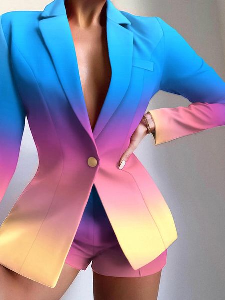 women's tracksuits casual two piece sets women long sleeve abstract colorblock print single button tailored blazer & shorts set, Gray
women's tracksuits casual two piece sets women long sleeve abstract colorblock print single button tailored blazer & shorts set, Gray