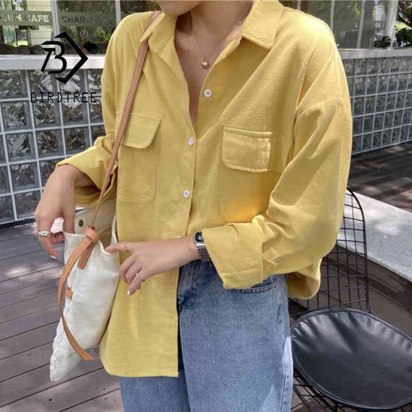 spring new women vintage solid loose shirt turn down collar full sleeve summer blouse office lady stylish girl t0n329t 210430, White
spring new women vintage solid loose shirt turn down collar full sleeve summer blouse office lady stylish girl t0n329t 210430, White