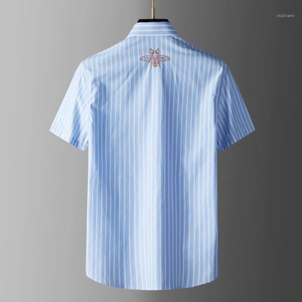 men's casual shirts minglu 100% cotton male luxury short sleeve bee embroidery mens dress fashion slim fit party man 3xl, White;black
men's casual shirts minglu 100% cotton male luxury short sleeve bee embroidery mens dress fashion slim fit party man 3xl, White;black