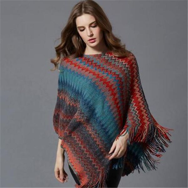 women's sweaters autumn and winter clothing in europe the united states tassel loose bat sleeve sweater cloak coat, White;black
women's sweaters autumn and winter clothing in europe the united states tassel loose bat sleeve sweater cloak coat, White;black