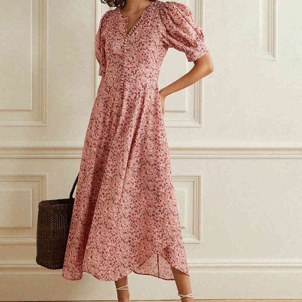 casual dresses dresses floral women v neck puff sleeve irregular hem buttons up high waist a line pink long dress femme robe x6rt, Black;gray
casual dresses dresses floral women v neck puff sleeve irregular hem buttons up high waist a line pink long dress femme robe x6rt, Black;gray