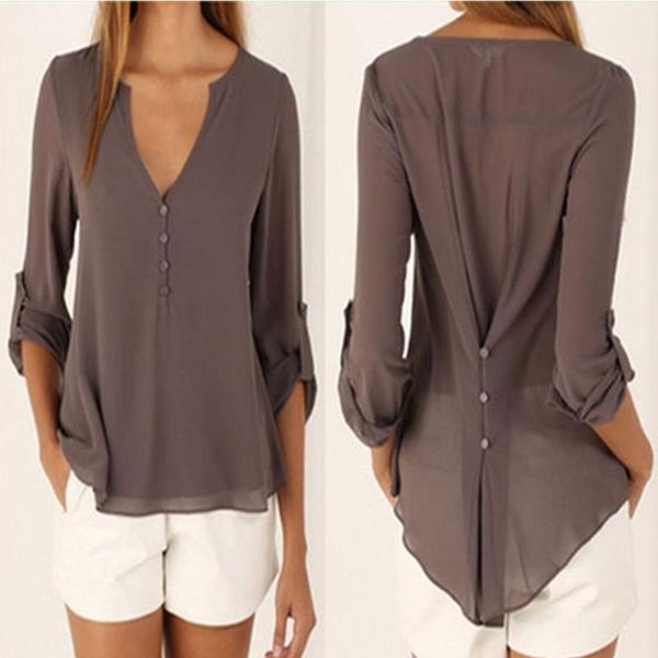 blouses ladies autumn deep v-neck long-sleeved irregular loose chiffon shirts casual solid streetwear women's blusa &, White
blouses ladies autumn deep v-neck long-sleeved irregular loose chiffon shirts casual solid streetwear women's blusa &, White