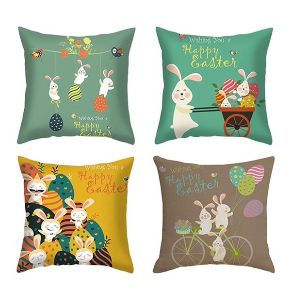 pillow case 4 pcs easter cushion cover eggs decorative pillows sofa 
pillow case 4 pcs easter cushion cover eggs decorative pillows sofa